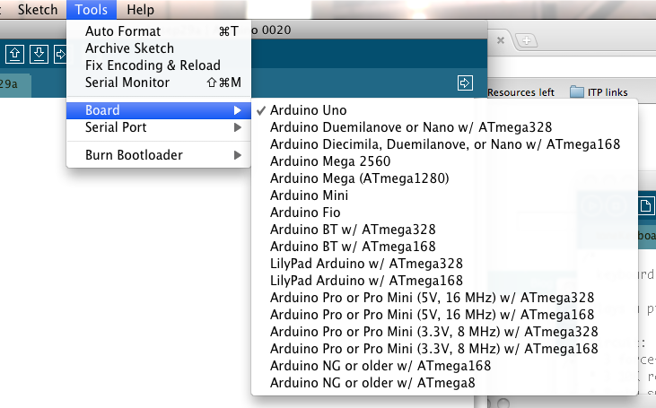 Tools → Serial Port 菜单:选择开发板对应的 COM 串口