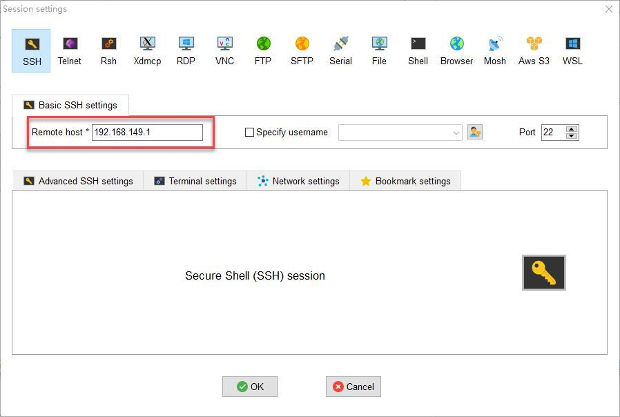 MobaXterm 设置 SSH 主机地址