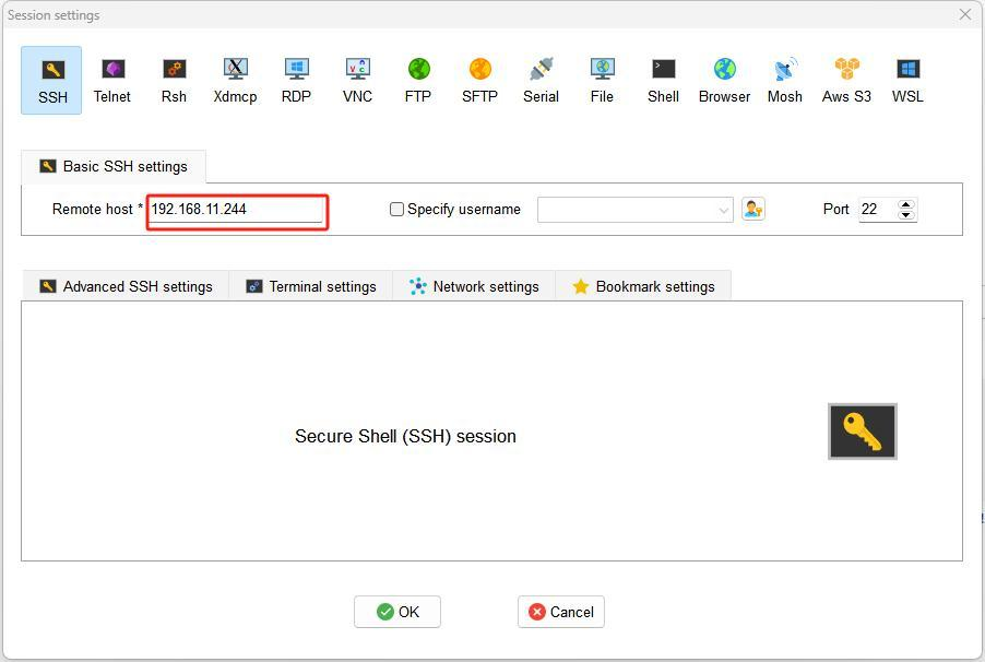 MobaXterm 局域网 SSH 地址